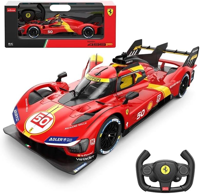 RASTAR RC Car 1/14 Scale 2.4Ghz Remote Control Car for Ferrari 499P #50 Le Mans Champion Racing R/C Toy Car Model Vehicle