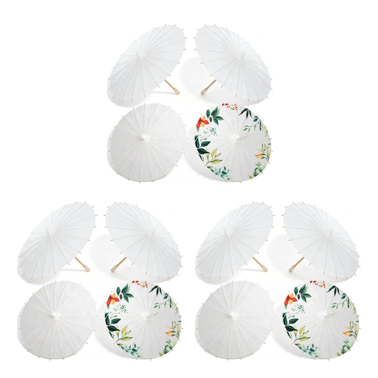 BESPORTBLE 12 Ombrelli Di Carta Bianco Ombrellone