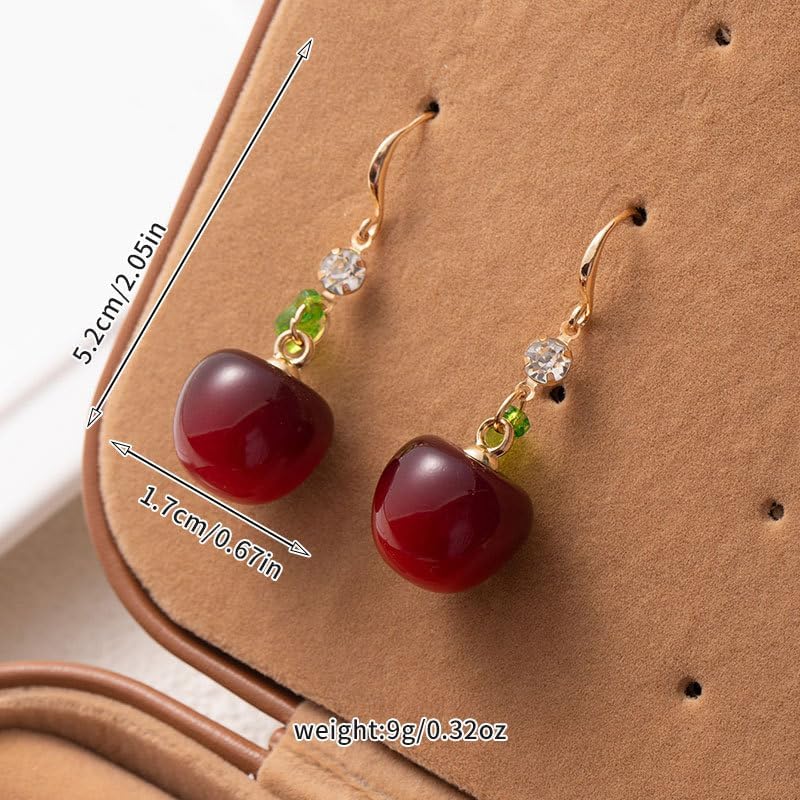 3D Strawberry Earrings for Women Halloween Earring Cute Dainty Cherry Drop Dangle Earrings Trendy Red Fruit Earring Lightweight Accessories Birthday Cosplay - Image 5