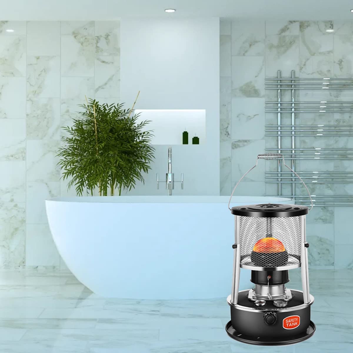 Calentadores de Parafina - Estufa de Queroseno, Quemador de Queroseno para Interiores Y Exteriores, 4.5L Negro, 360 de Calentamiento Alrededor/4.5L-3 Dochte-2 Handschuhe