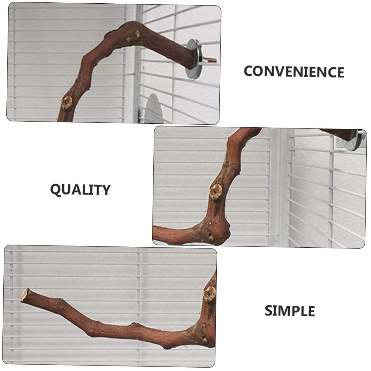 FRCOLOR 3pièces Perchoir à Oiseaux Bois Naturel avec Barre Entraînement pour Perroquets Et Perruches Accessoire De Jeu pour Oiseaux Cage pour Combattre Ennui Et Favoriser Exercice