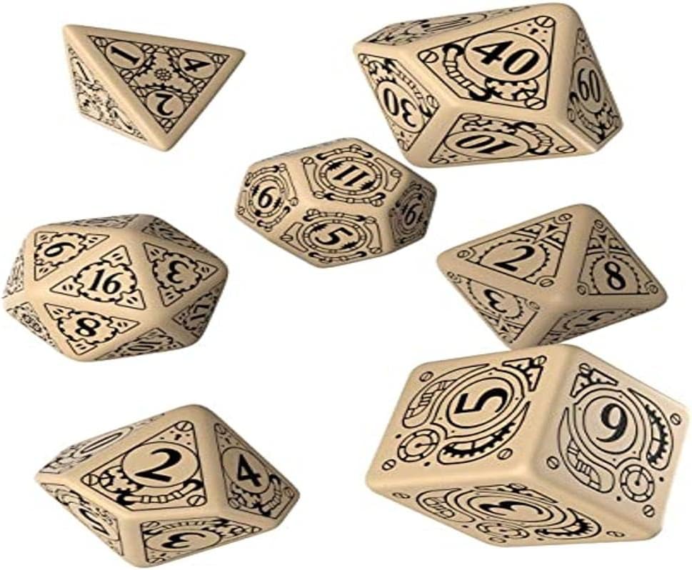 Steampunk Dice Beige/Black (7 Stk.) Board Game
