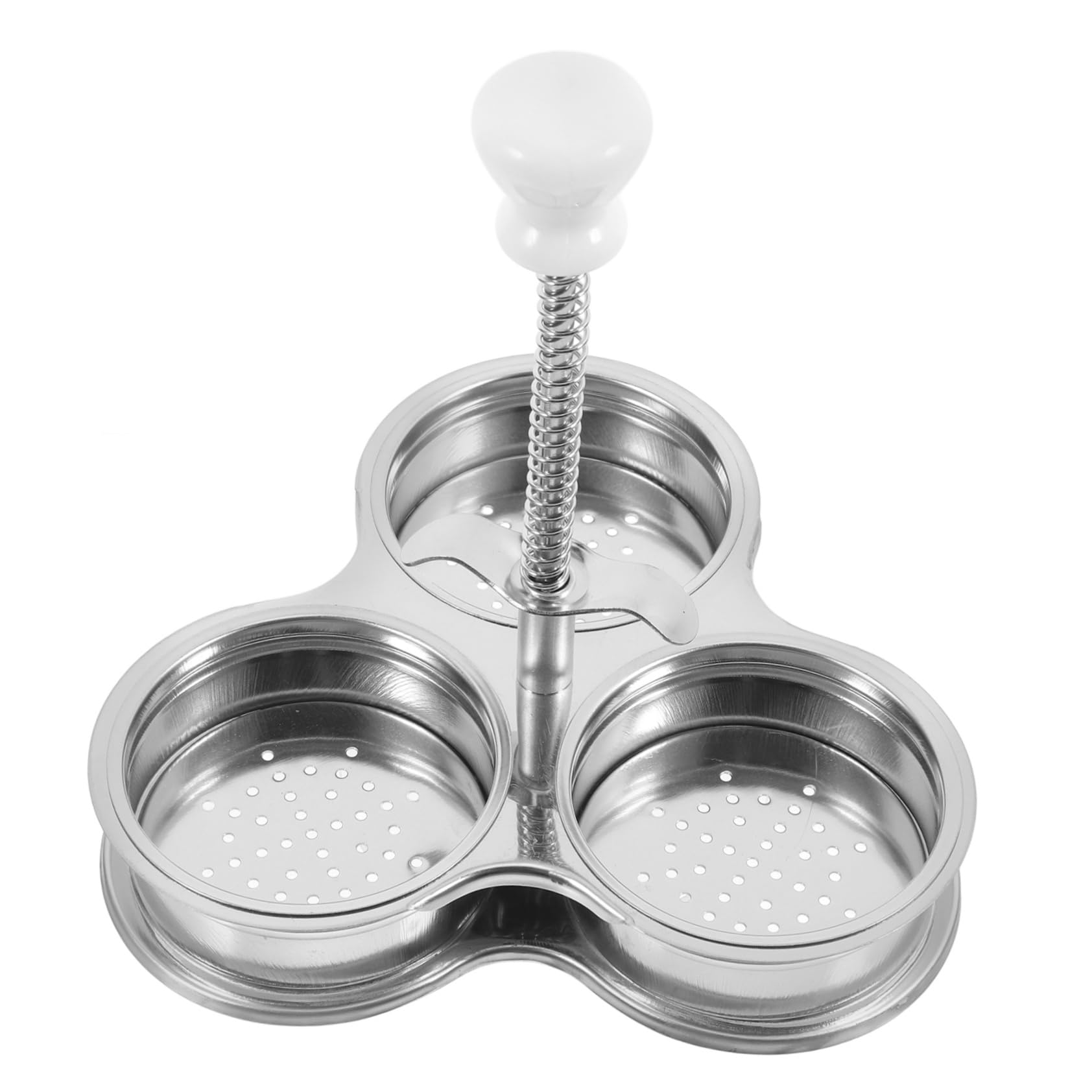 Alipis Breakfast Egg Cooker 3-pod Egg Boiler Stainless Steel Easy to Use Great for Poached Hard Boil Steam Eggs for Brunch