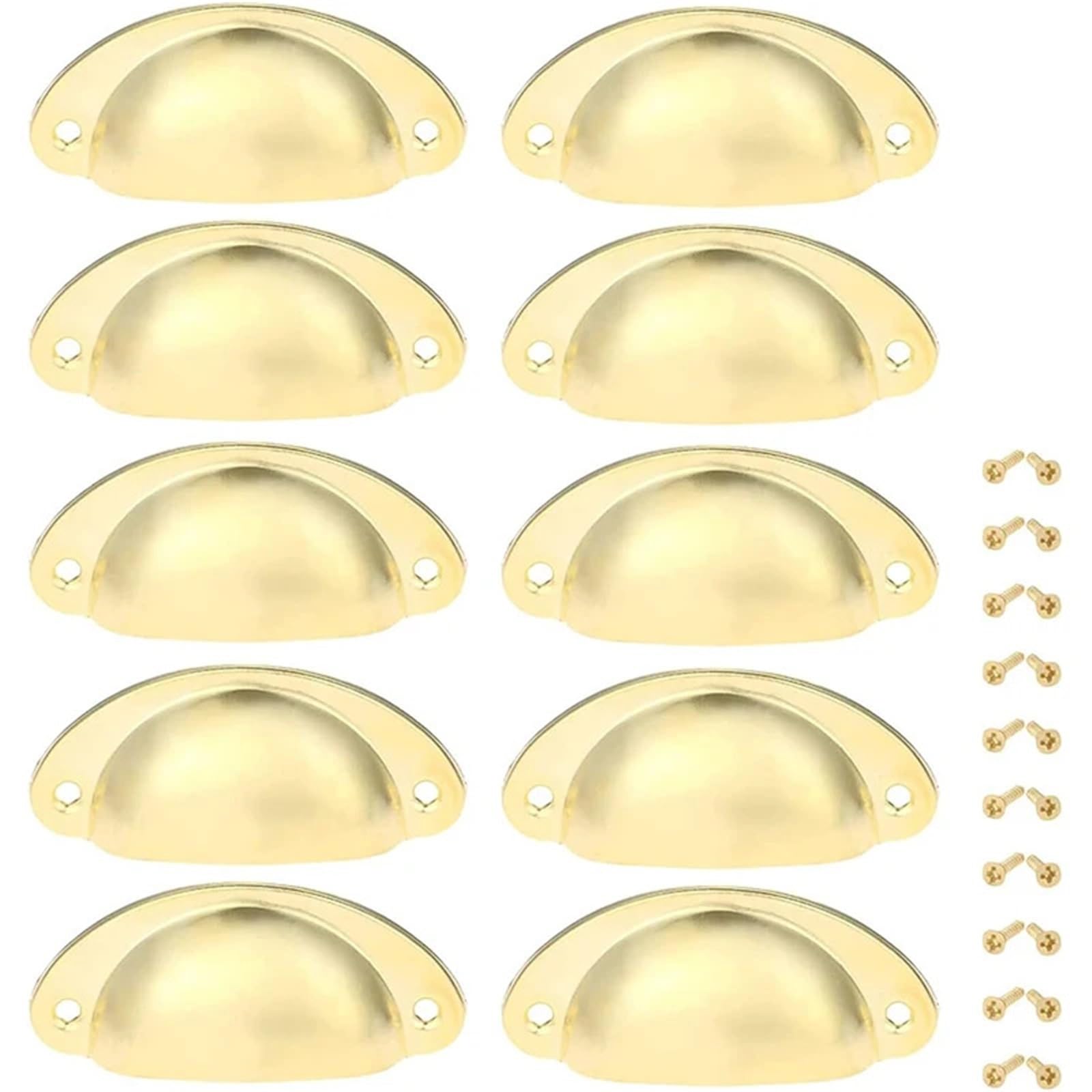 Wylqen Yellow Half Moon Handles 12Pc Bronze Half-Circle Shell Drawer Handles