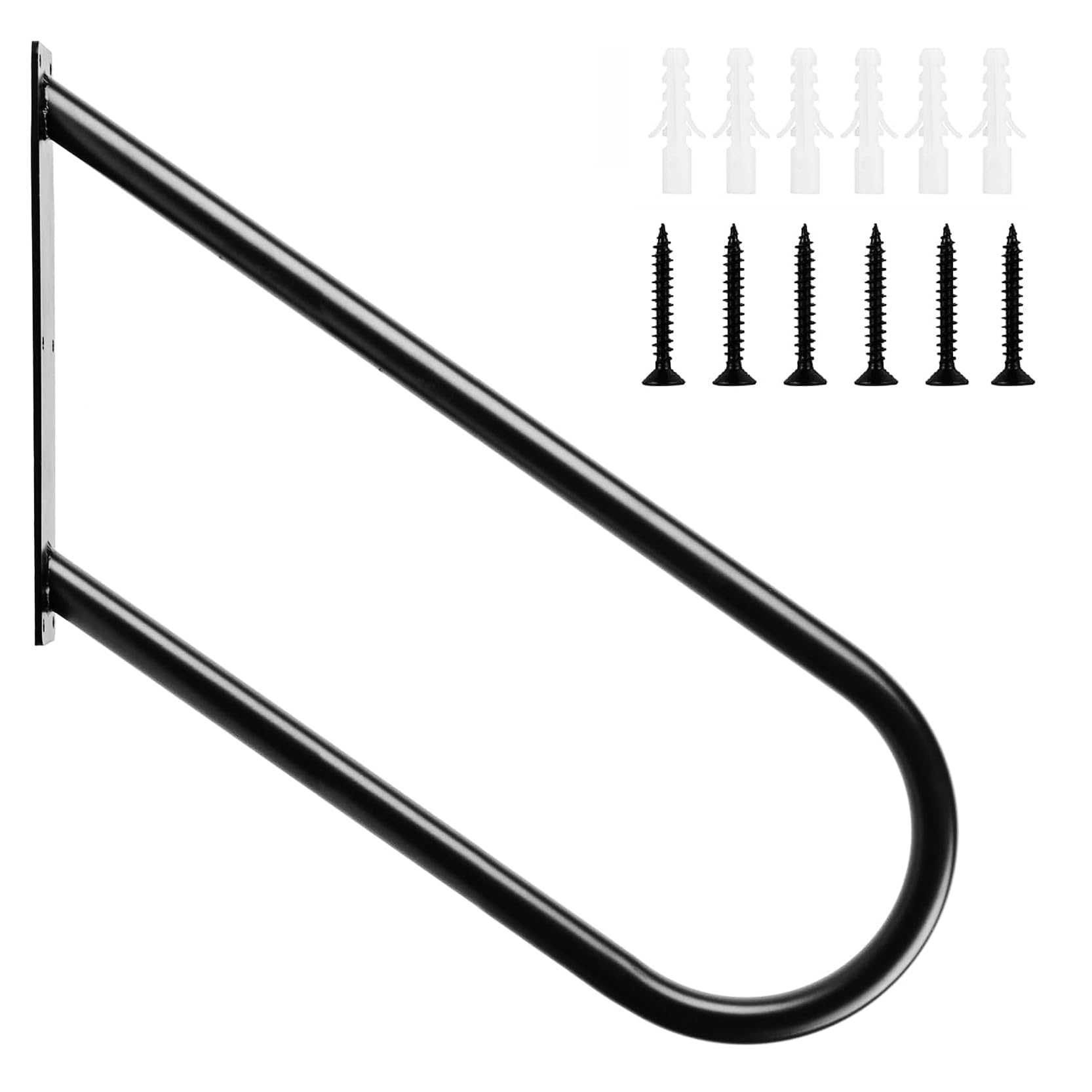 FKXSXAZ 19.7" Handrail for 1-3 Steps, U Shaped Safety Grab Bar Stairs, Wall Mounted Hand Railing Outdoor Garage Interior Exterior Stairway，Garage Railing(Size:70cm/27.6)