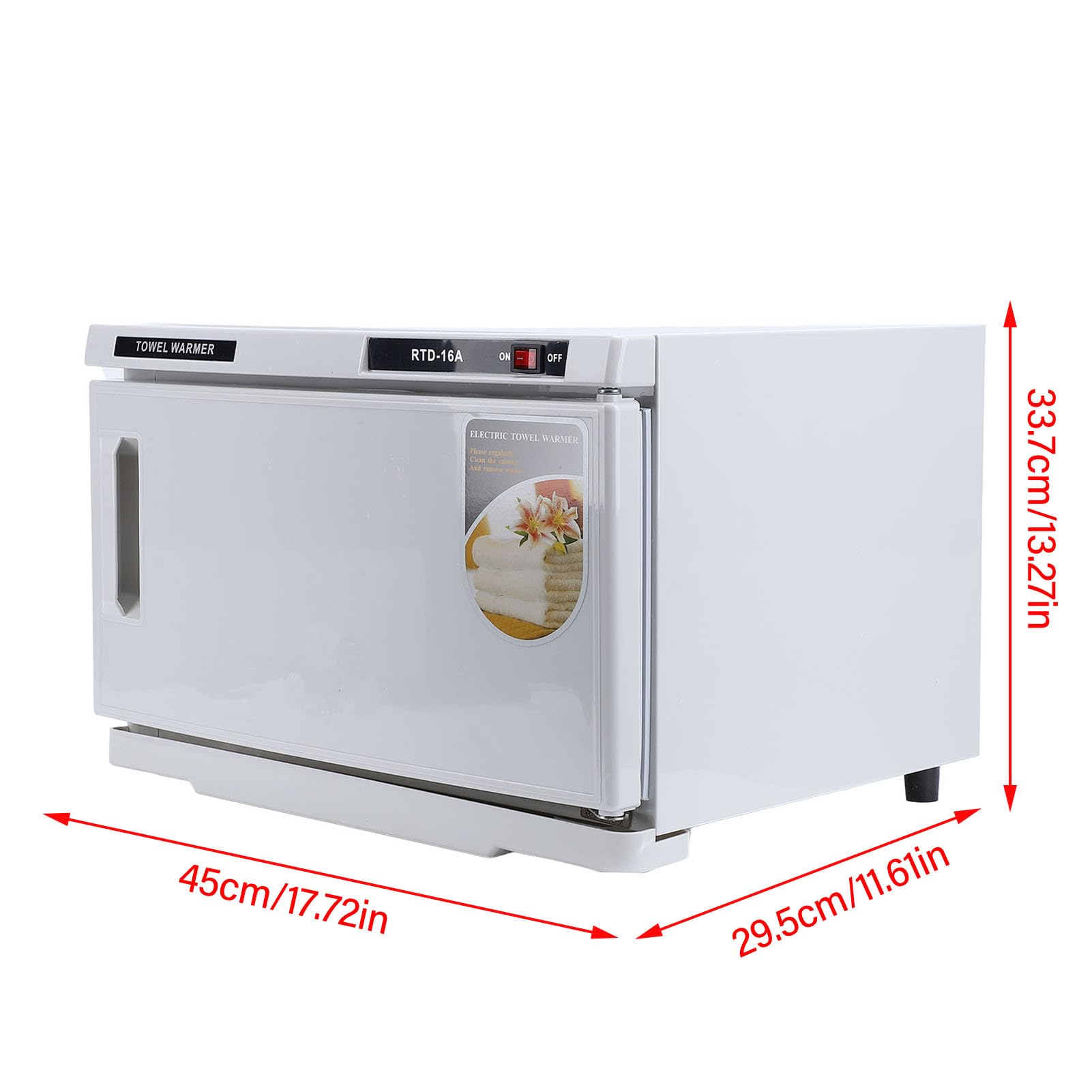 Pongnas Handtuchwärmer-Schrank, 16 L, Edelstahl-Handtuchheizung mit Breiter Wärmeverteilung für Zuhause, Spa, Salon, Badezimmer (220V EU-Stecker)