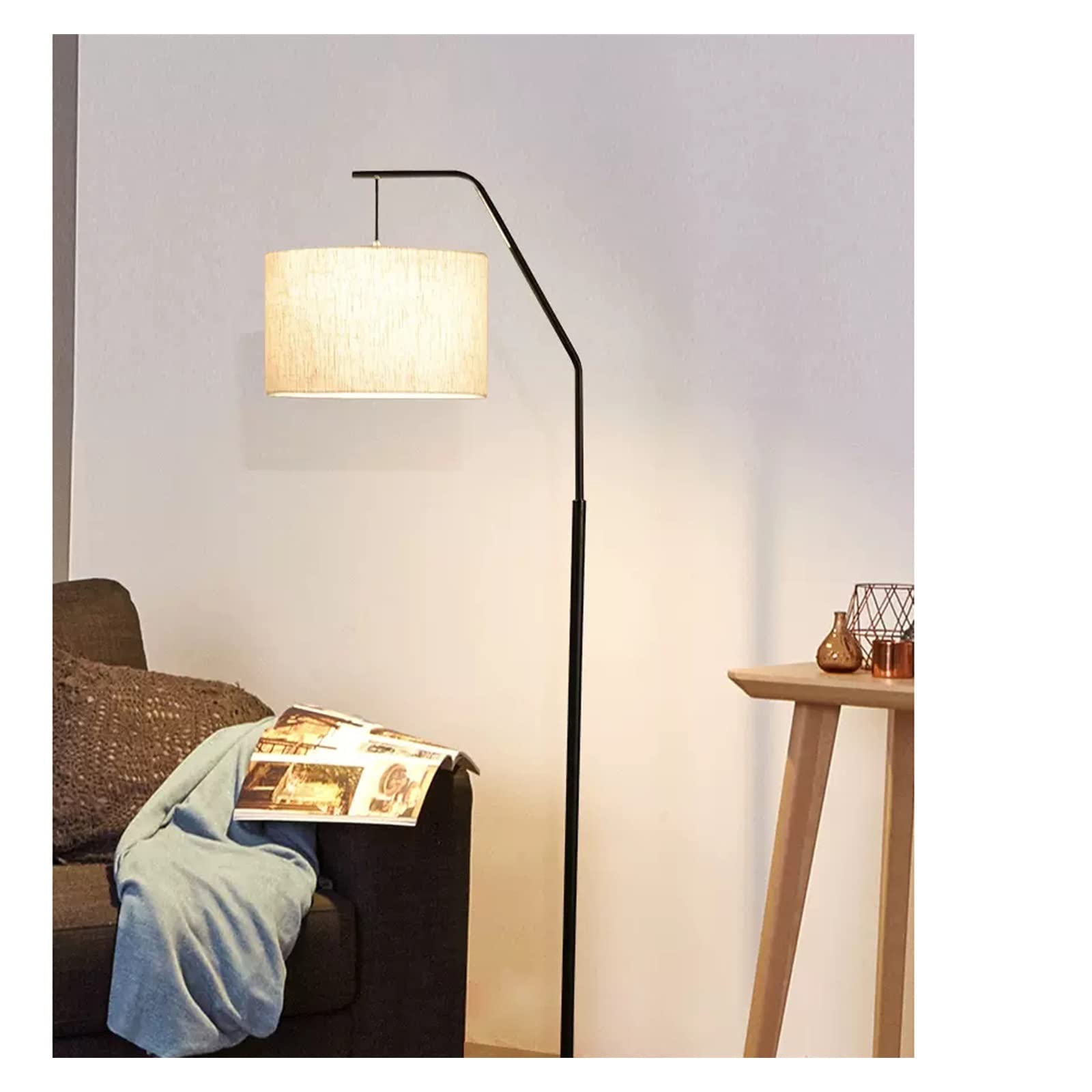 Lámparas Lámpara de pie Sala estar Sofá Hogar (sin fuente luz)(Blanco)
