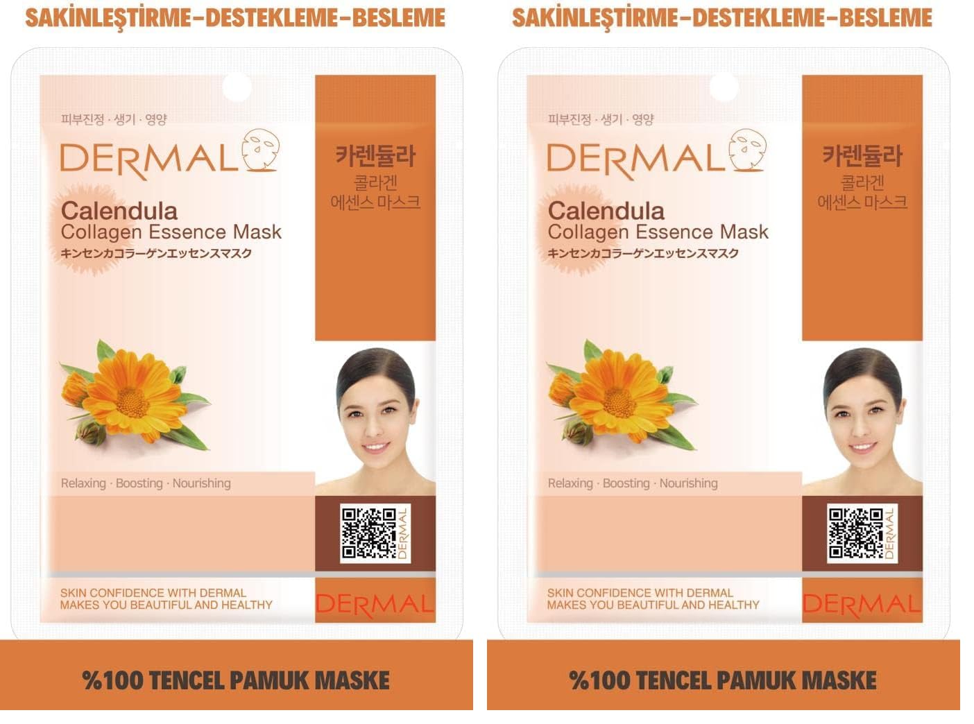 DERMAL Sakinleştirici, Destekleyici ve Besleyici Aynısefa Özlü Kolajen Maske 23 Gr 2li paket