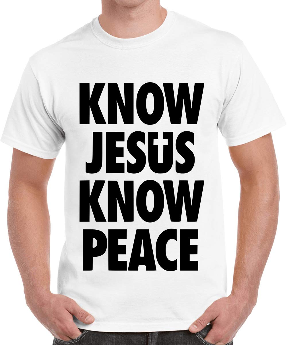 CaseriaMen's Cotton Printed T-Shirt -Jesus Peace | 100% Cotton | Half Sleeves | Regular Fit | Printed | Round Neck | Graphic T Shirt