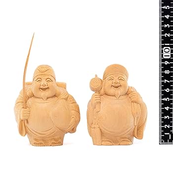 七福神 恵比寿様 大黒様 縁起物 木彫り 木製 置物 Amazon.co.jp: 木彫り大黒様恵比寿様置物高さ約47㎝木製七福神