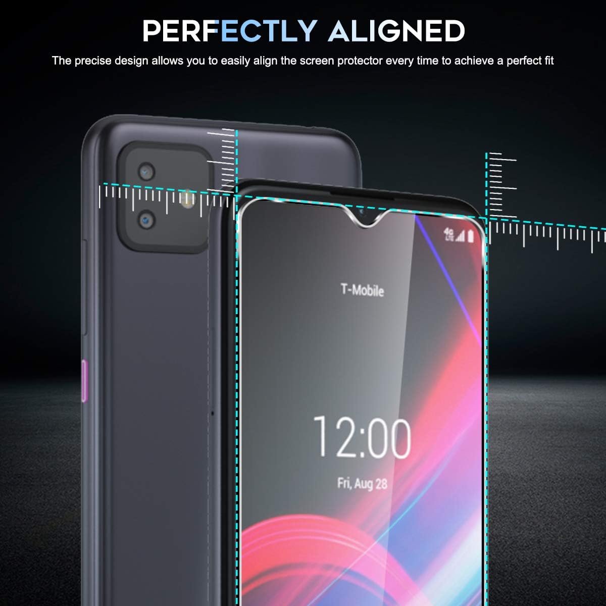 Orzero (3 Pack) Compatible for T-Mobile Revvl 4 plus Tempered Glass Screen Protector, 9 Hardness HD Anti-Scratch (Lifetime Replacement)