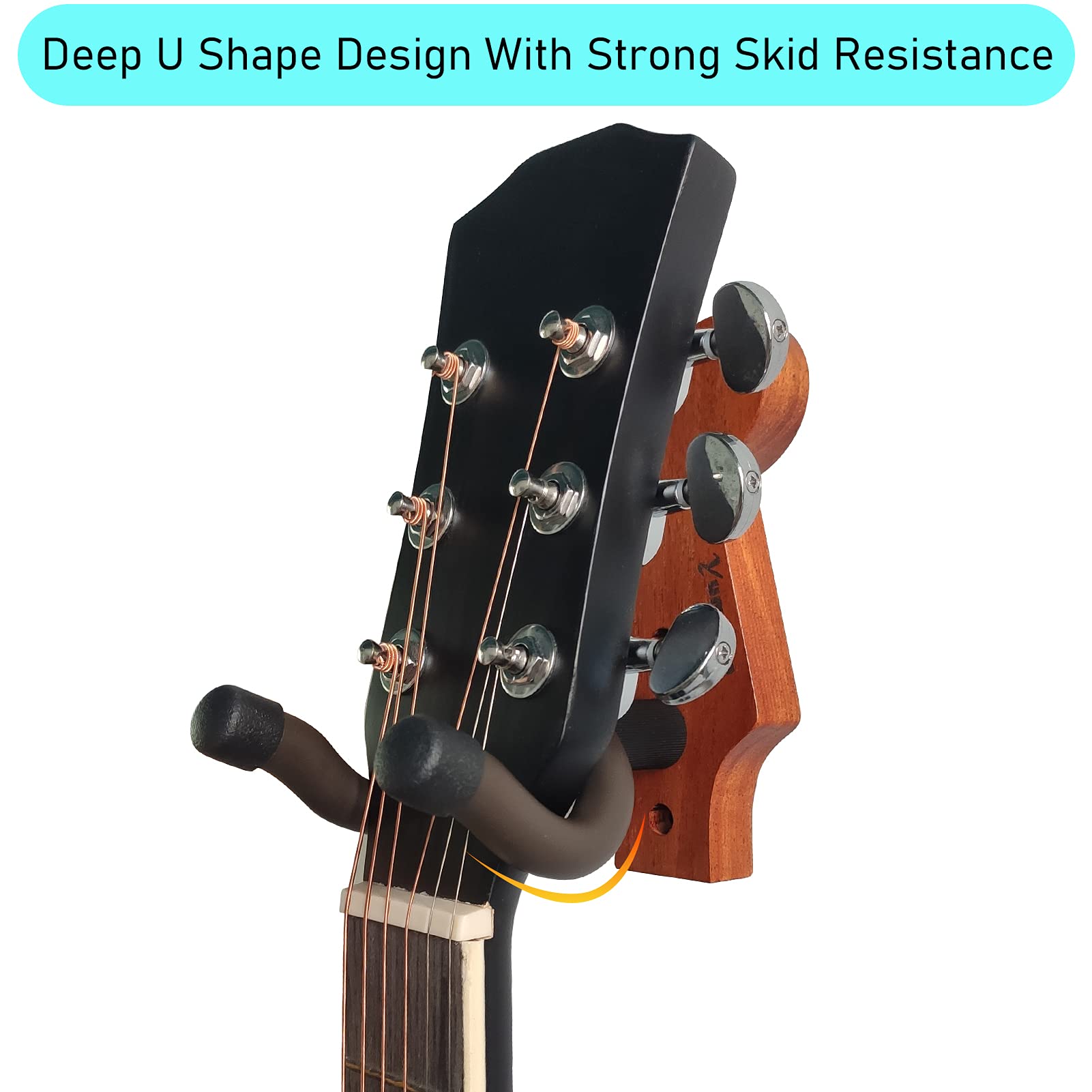 Support Mural Guitare En Acajou Kasmole – Pour Guitare, Basse, Ukulélé, Protège Des Rayures