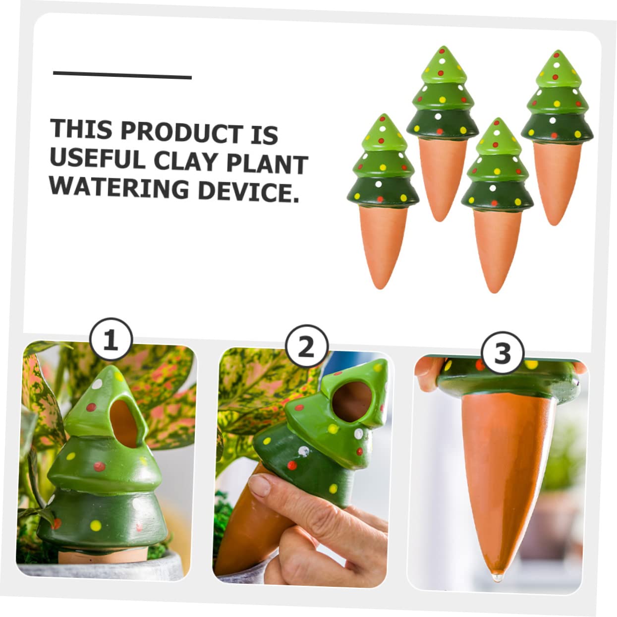 Yardwe 2 Ensembles Pointe D'arrosage Automatique Globes D'arrosage Usine Arrosoir Plantes D'intérieur Boules D'arrosage pour Plantes D'intérieur Système Green Argile Rouge 4 Pièces * 2