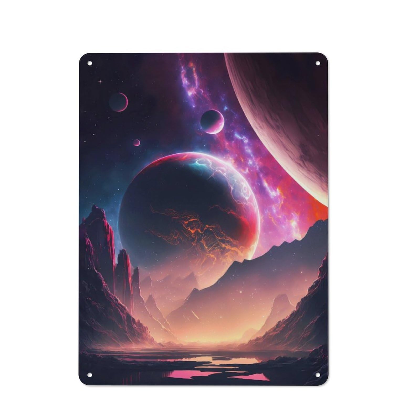 Junmoney Among The Stars Metal Plaque 40X30cm With For Workshop Wall, Retro Decor, For Garage, Workshop And Man Cave Decoration