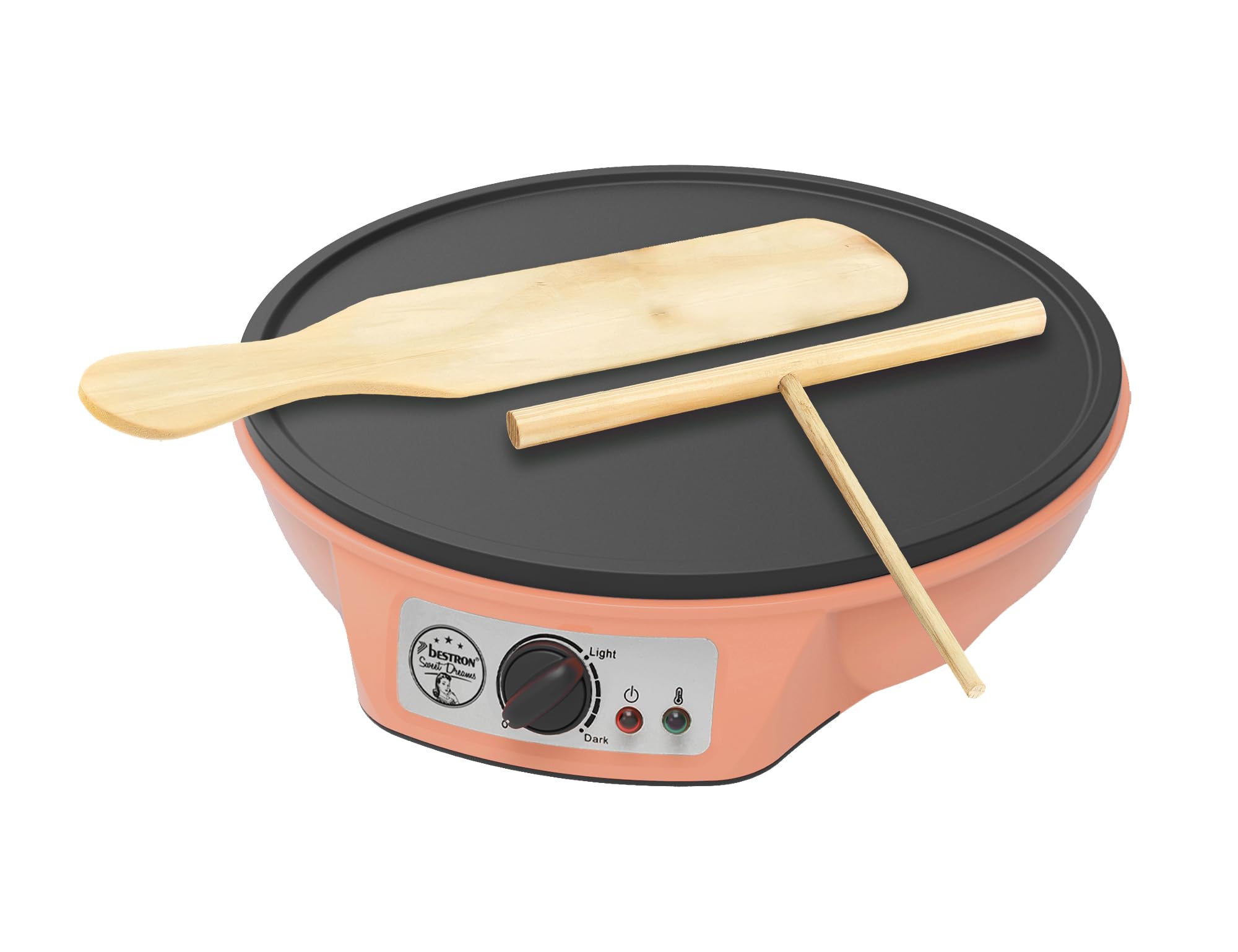 Bestron ASW602PEBS Crepe Maker, Alloy Steel, Orange