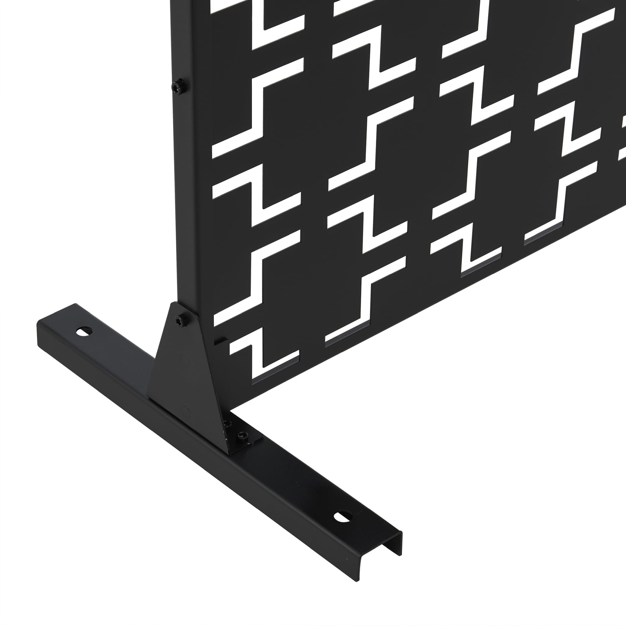 casa.pro Pannello Divisorio per Spazi Esterni Interni Frangivista Decorativo con Struttura Traforata Schermo Divisore in Acciaio 180 x 90 cm Nero
