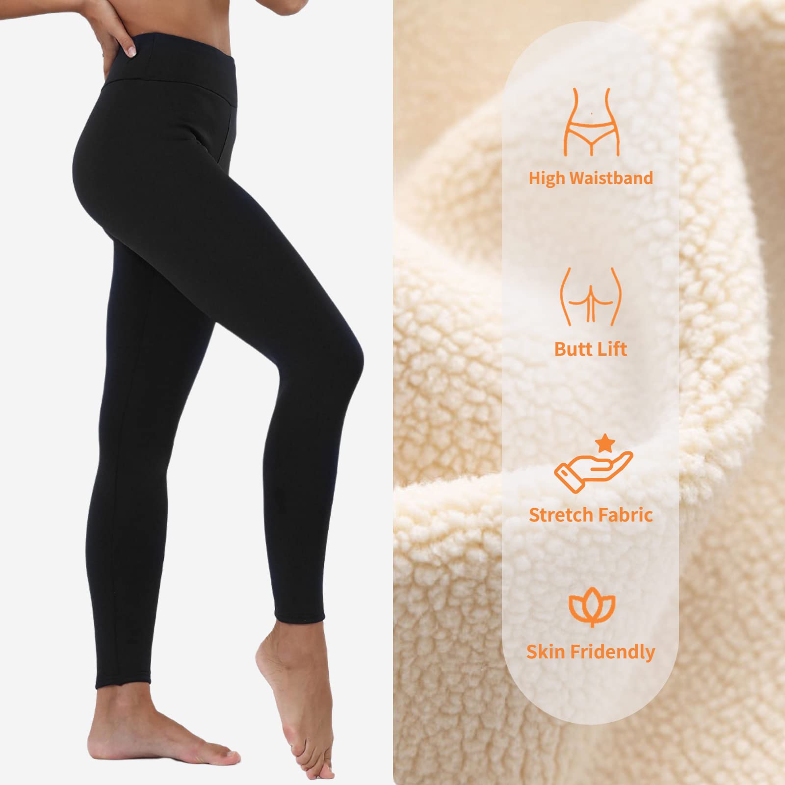 Merlvida Leggins Invernali Donna Foderati in Pile Ispessito Leggins Felpati Collant Caldo Leggings Termici Vita Alta Opachi Pantaloni Calzamaglia Termica Invernale Felpata Pantacollant Elasticizzati
