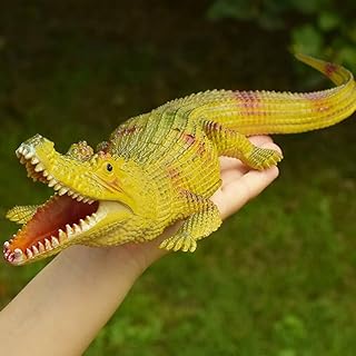 لعبه للاطفال والكبار مجسم تمساح يصدر صوت عند الضغط مجسم تمساح رهيب متعددة الاستخدامات مصنوع من المطاط الممتاز شكله واقعي جدا