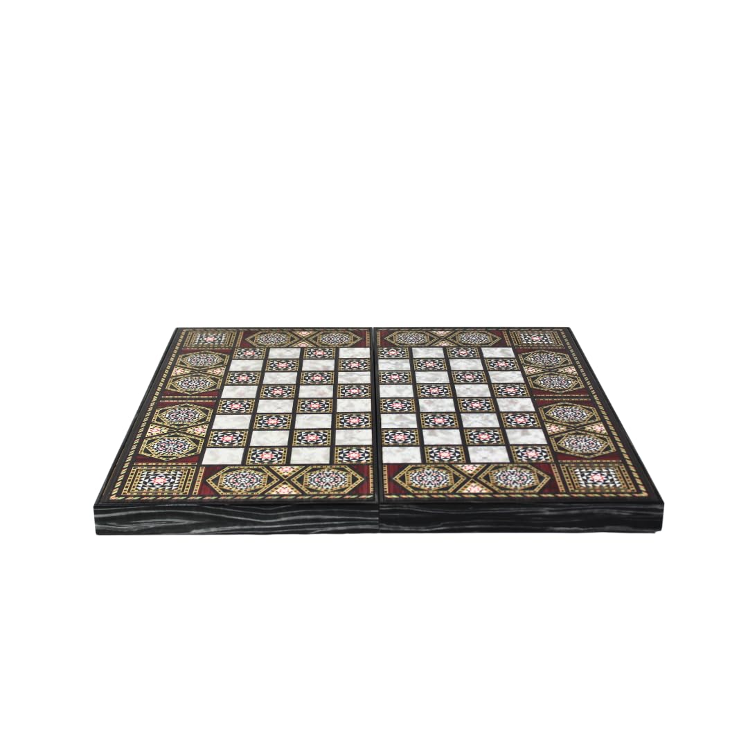 Manopoulos - Juego de ajedrez y backgammon de 19 pulgadas
