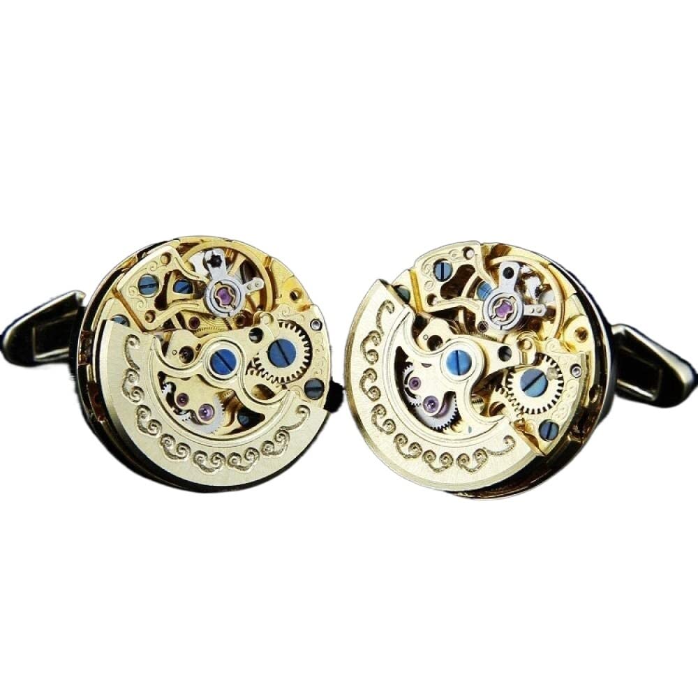Trjgtas Gemelli da Uomo Polsini Stile Elegante Polsini da Smoking, Gemelli Movimento Meccanico Gemelli (Colore : A) (BA)