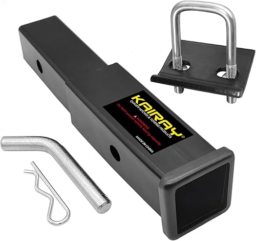 Extensor de enganche de remolque, extensión de canal receptor de 2 pulgadas, longitud de extensión de 7 pulgadas, con estabilizador anti traqueteo y