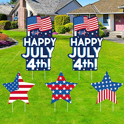 4th of July Yard Signs Memorial Day Decorations Outdoor Fourth of July Decorations Patriotic Decor Independence Day Decorative Garden Party Decor for Home Lawn Patio