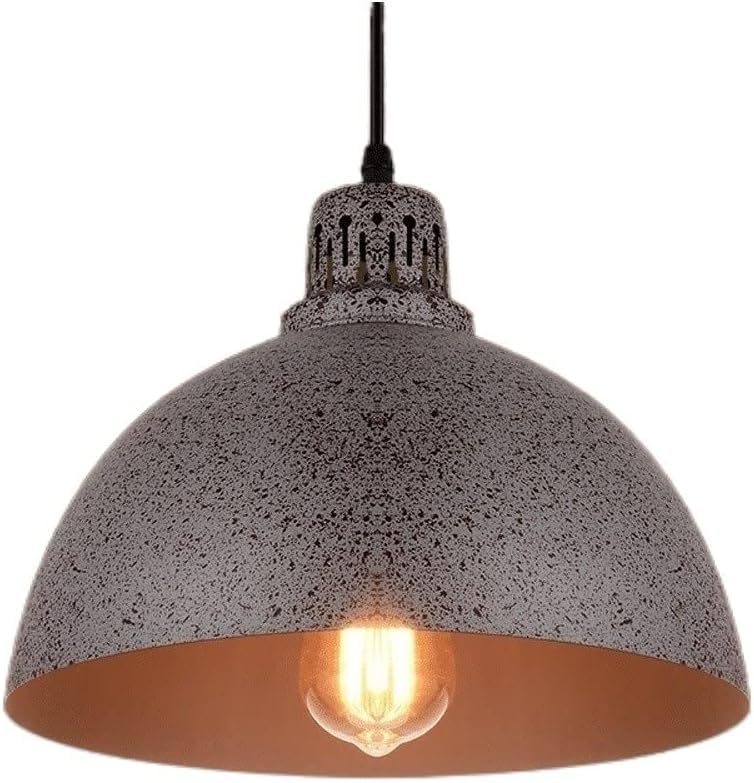 Lustre rustique salle à manger dôme métal industriel 16 pouces