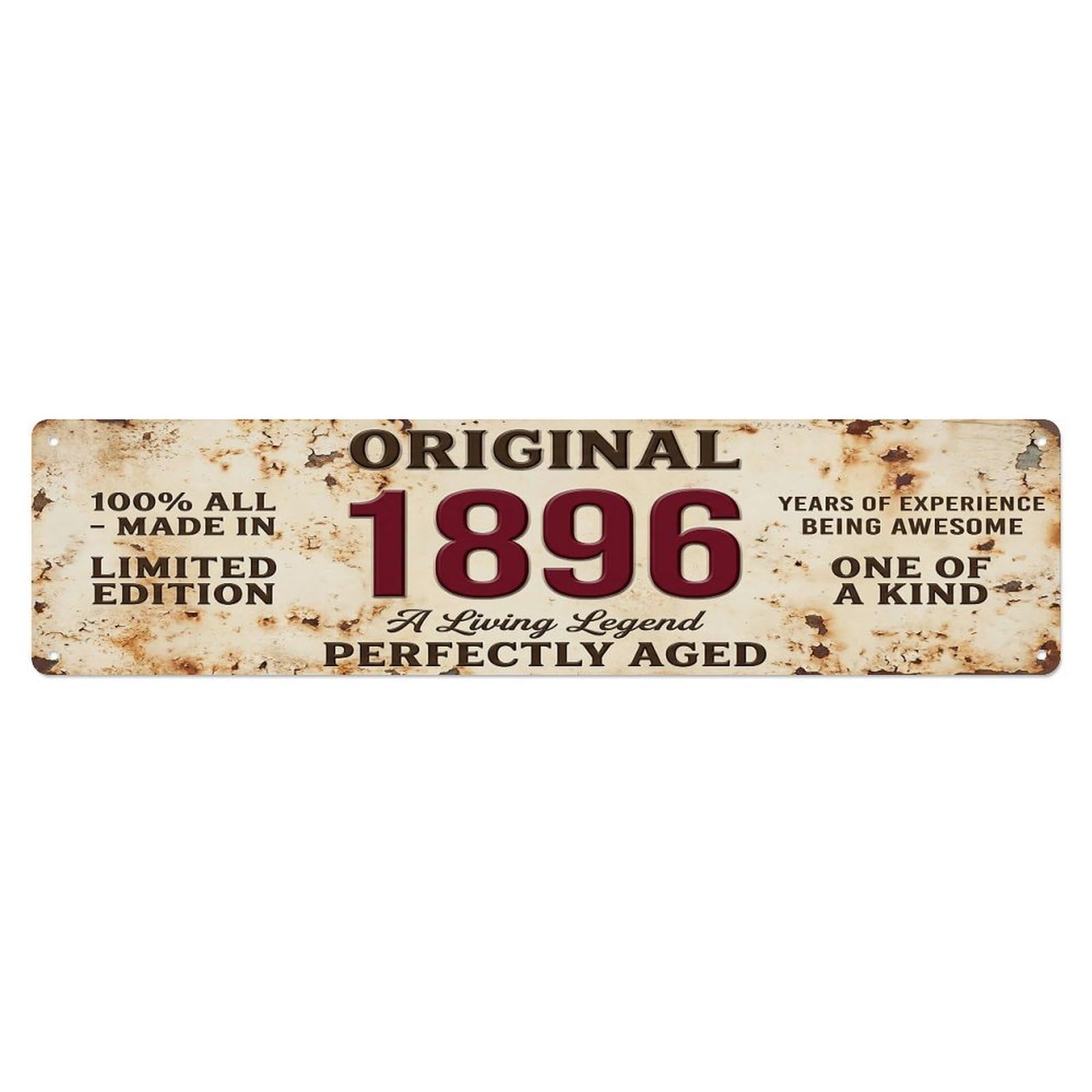 Original 1896 Limited Edition Perfectly Aged Legend Metal Tin Sign