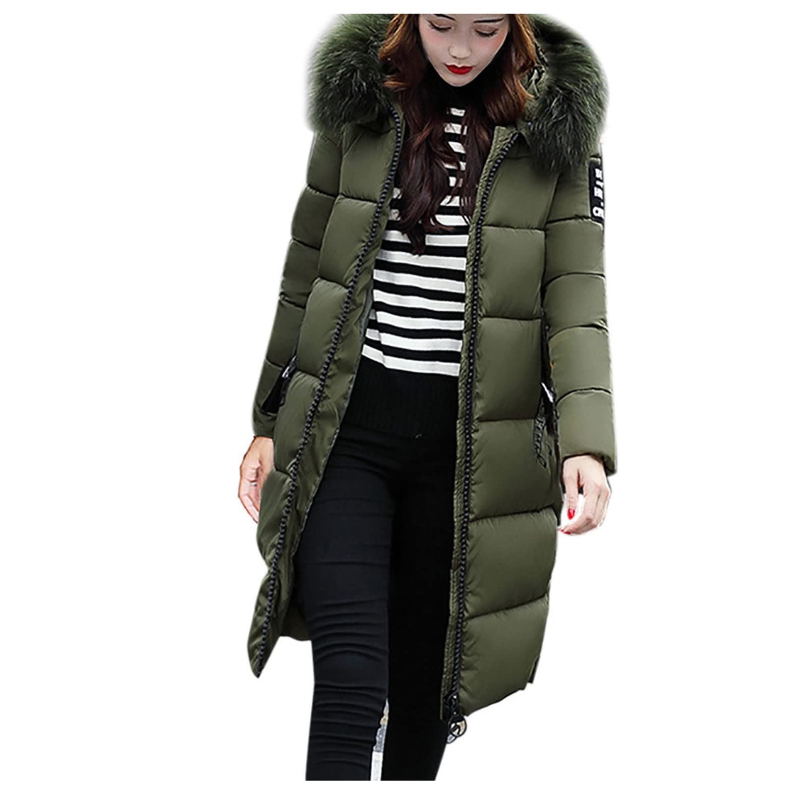 Plus Size Thicken Warm Cotton Jacket Fall Work Long Sleeve