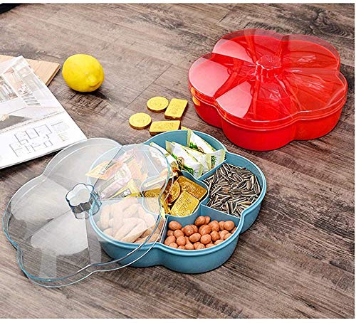 Snack-Box Mit 5 Fächern & Deckel – Aus ABS+PP, Für Nüsse, Trockenfrüchte, Süßigkeiten, Ø 28,5 Cm