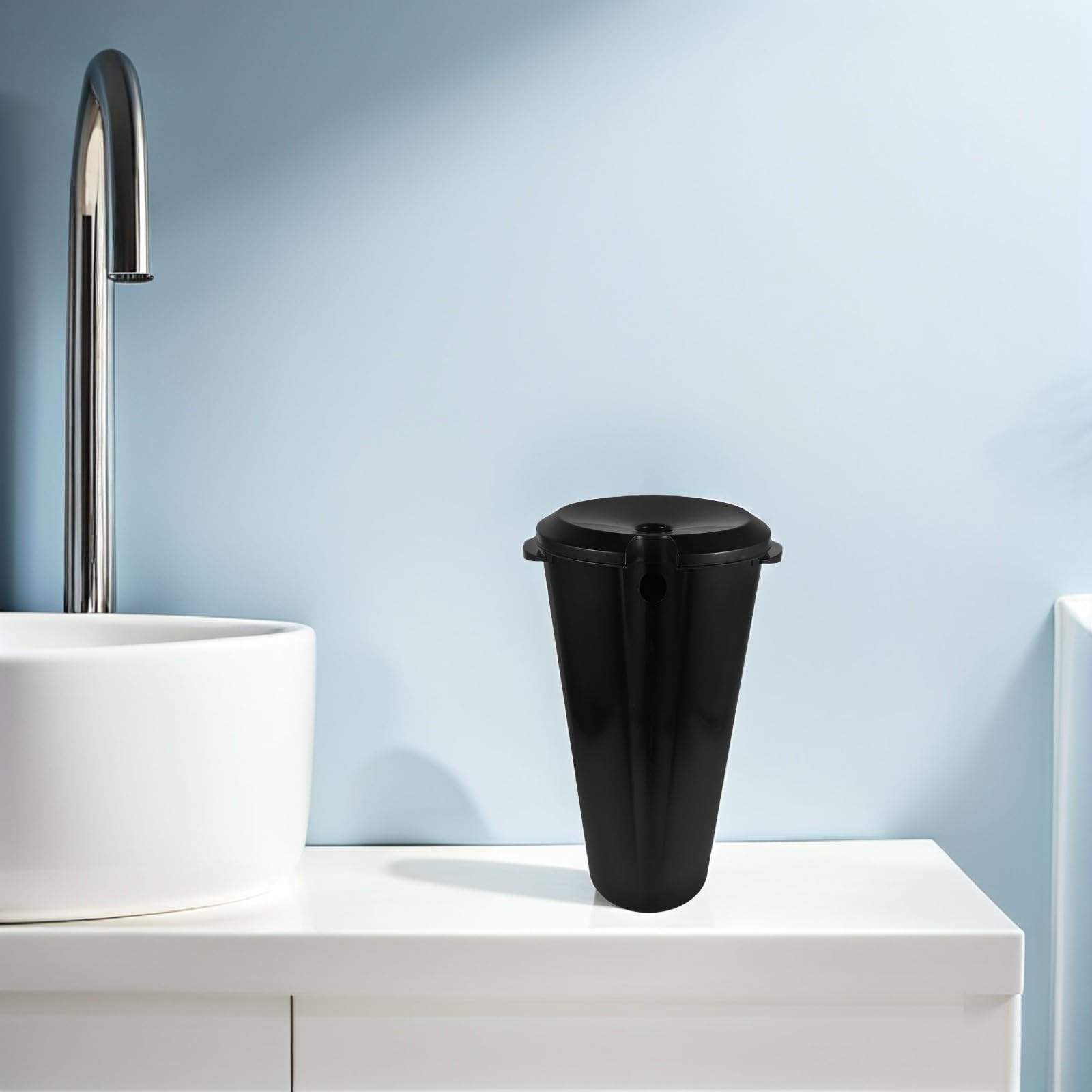 Tofficu Lavacabezas Portátil de Plástico Negro de 15l con Diseño Fácil de Montar y Tamaño Compacto 47x24x22 Cm Adecuado para Uso en Casa y Peluquería Móvil