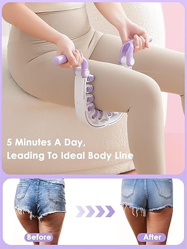 Miniatura 7 de Rodillo masajeador anticelulítico con asas de rodillo desmontables para todo el cuerpo, pierna, lumbar, hombro, espalda, brazo masaje estiramiento
