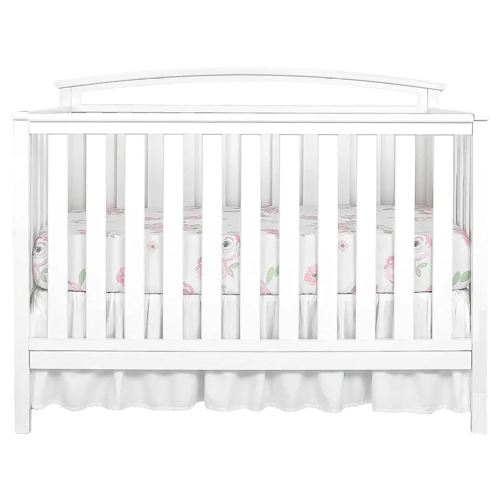 Jupes de lit de Berceau Blanches, Jupe literie pour bébés Filles ou garçons, 28x52x14 Pouces