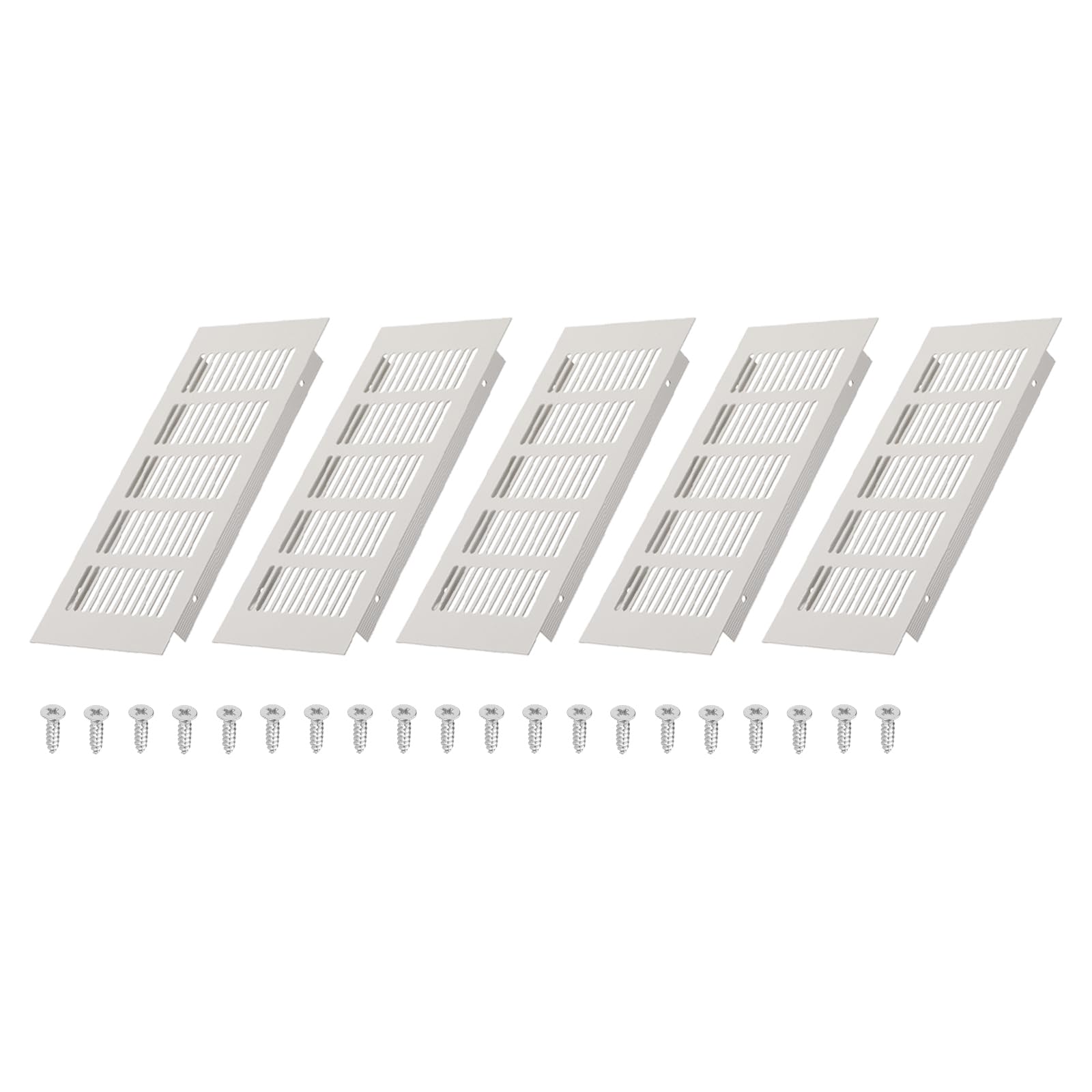 Grille d'aération de porte en aluminium gris 20x10 cm lot de 5 avec vis