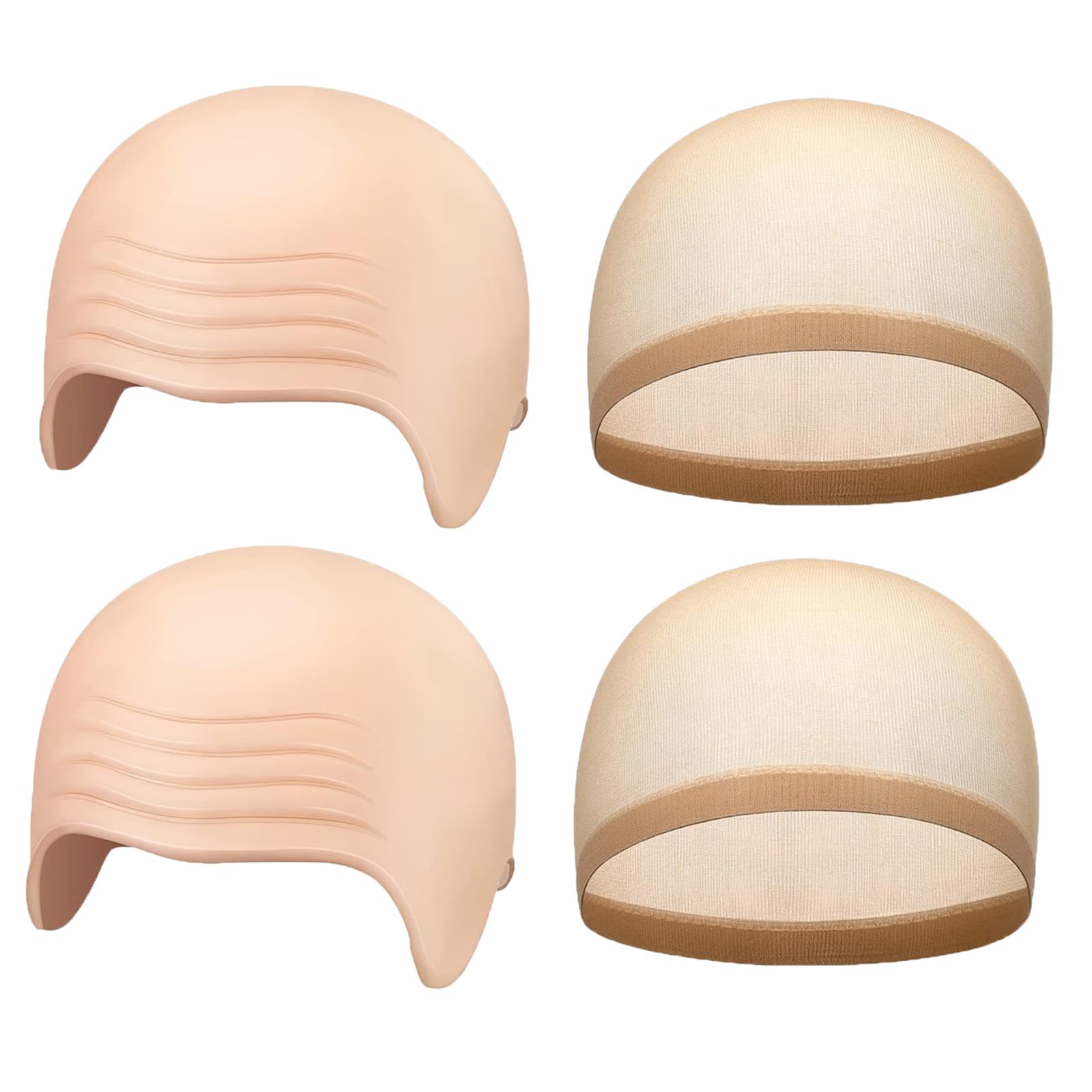 ZPLASK Bald Cap for Adults and Kids - Halloween Party Role-Playing Accessory With Hairnet - Male and Female Circus Fancy Dress Costume Accessory for Dress Up, Jokes & Novelties