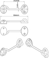 Vista 3 de QCAA Gancho de cabina de acero inoxidable 316 de grado marino, 3 pulgadas, paquete de 2