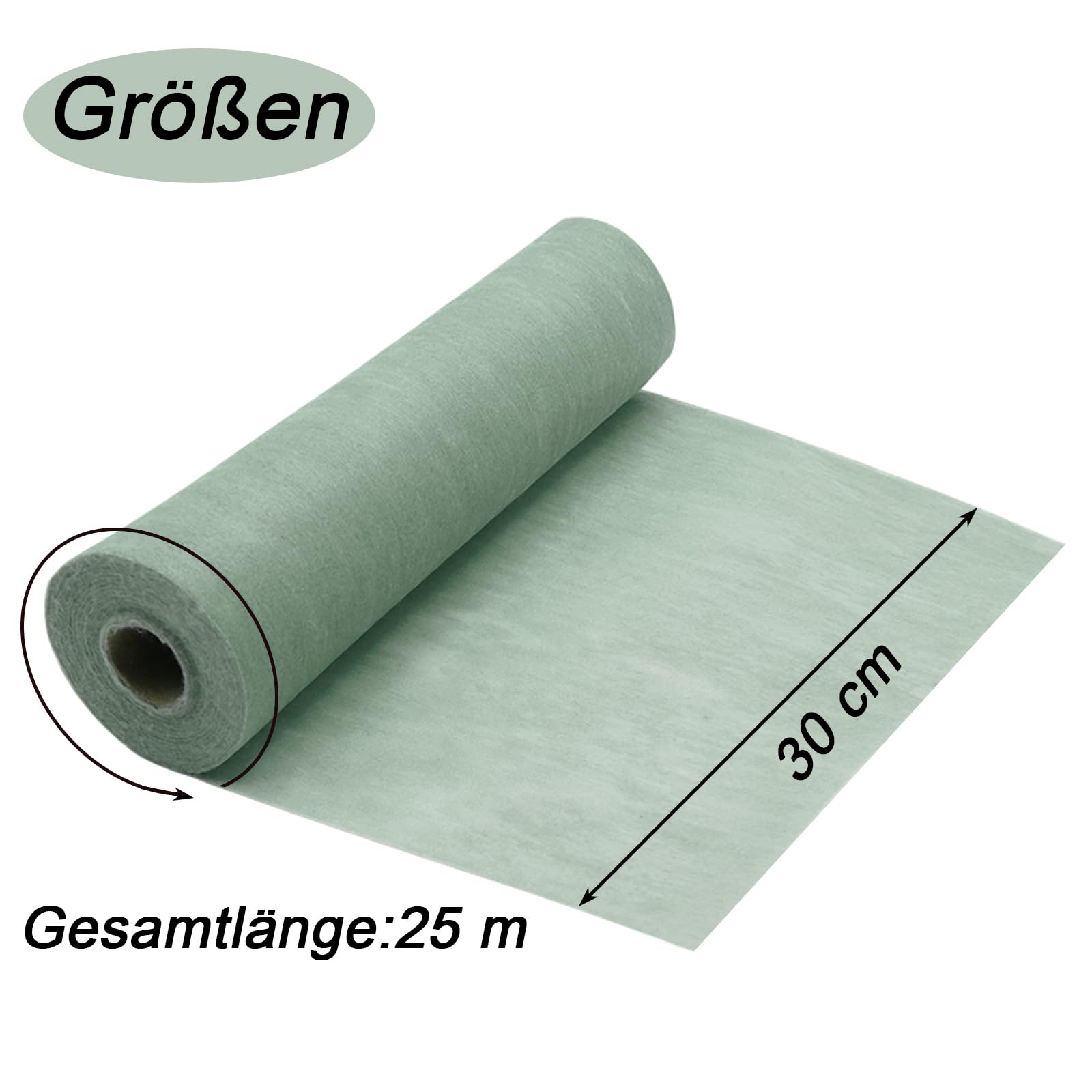 100%Mosel Runner da Tavolo in Tessuto Non Tessuto, in Bianco (30 cm x 25 m), Runner Decorativo da Tavola, elegante Decorazione da Tavola per Compleanni & Matrimoni