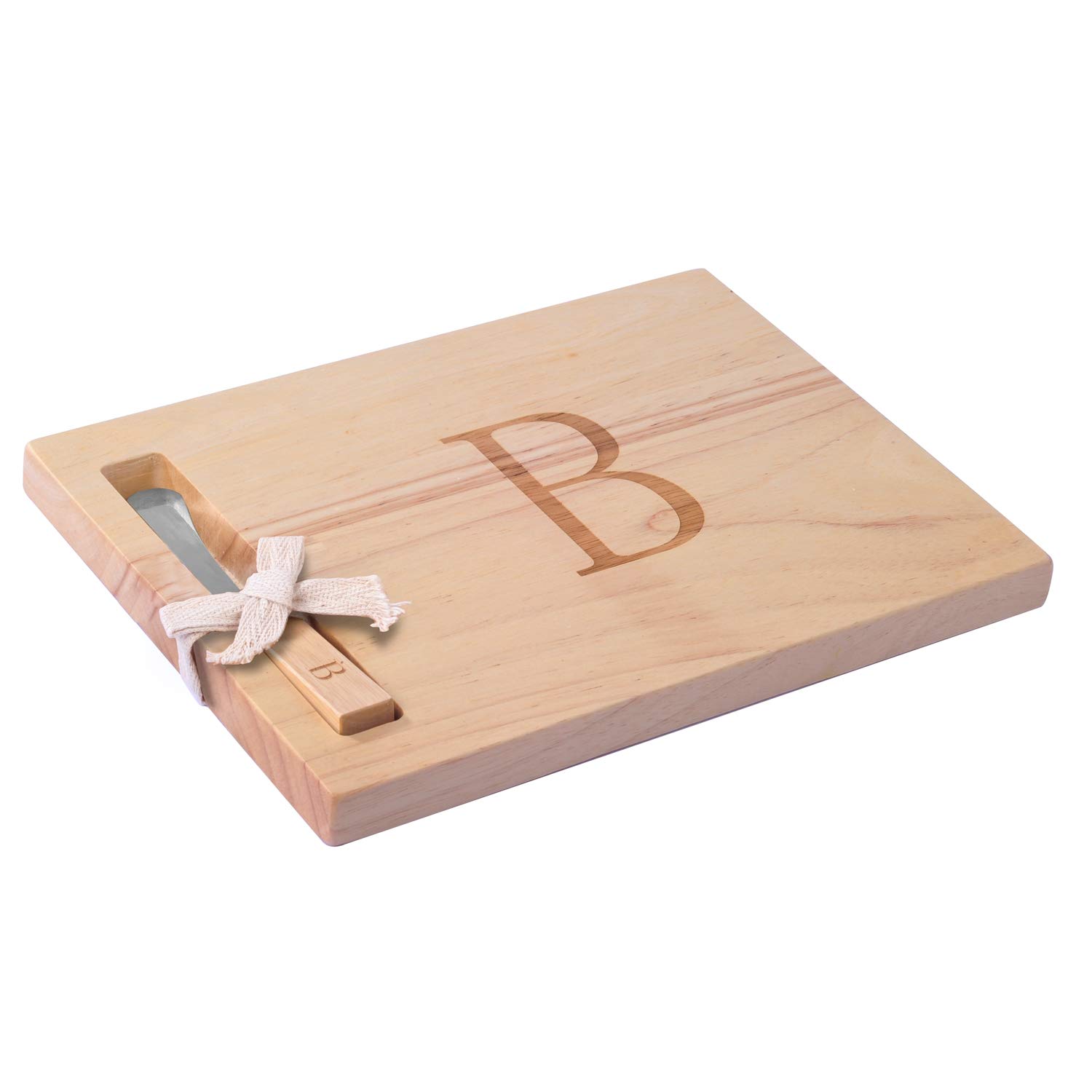 Miicol Wood Charcuterie Board, Monogram Cheese Board 10 Inch
