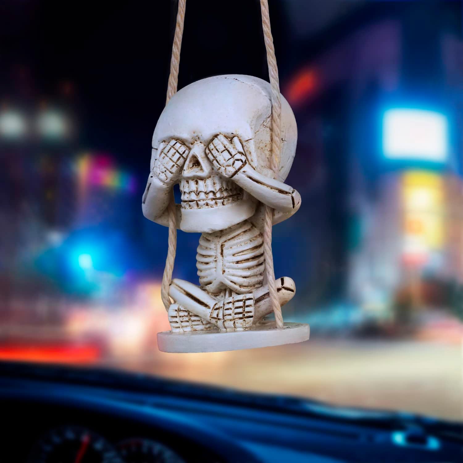 Rear View Mirror Accessories of Swinging Sugar Skull Car Hanging Ornament