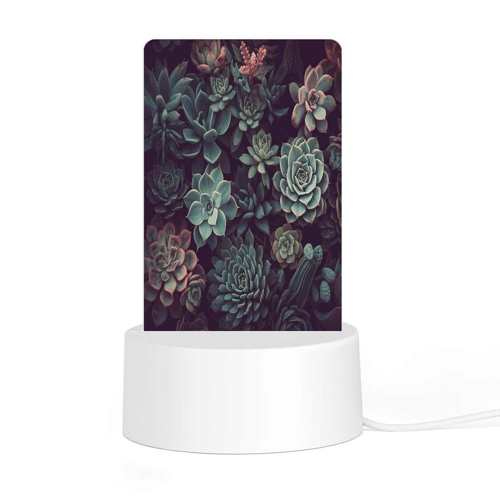 Adfgyerh Style Succulents2 Night Light Acrylic Material Easy Installation, Home Decor Usb Interface Power Supply, Lamp For Restaurant Bar Cafe Room Decor