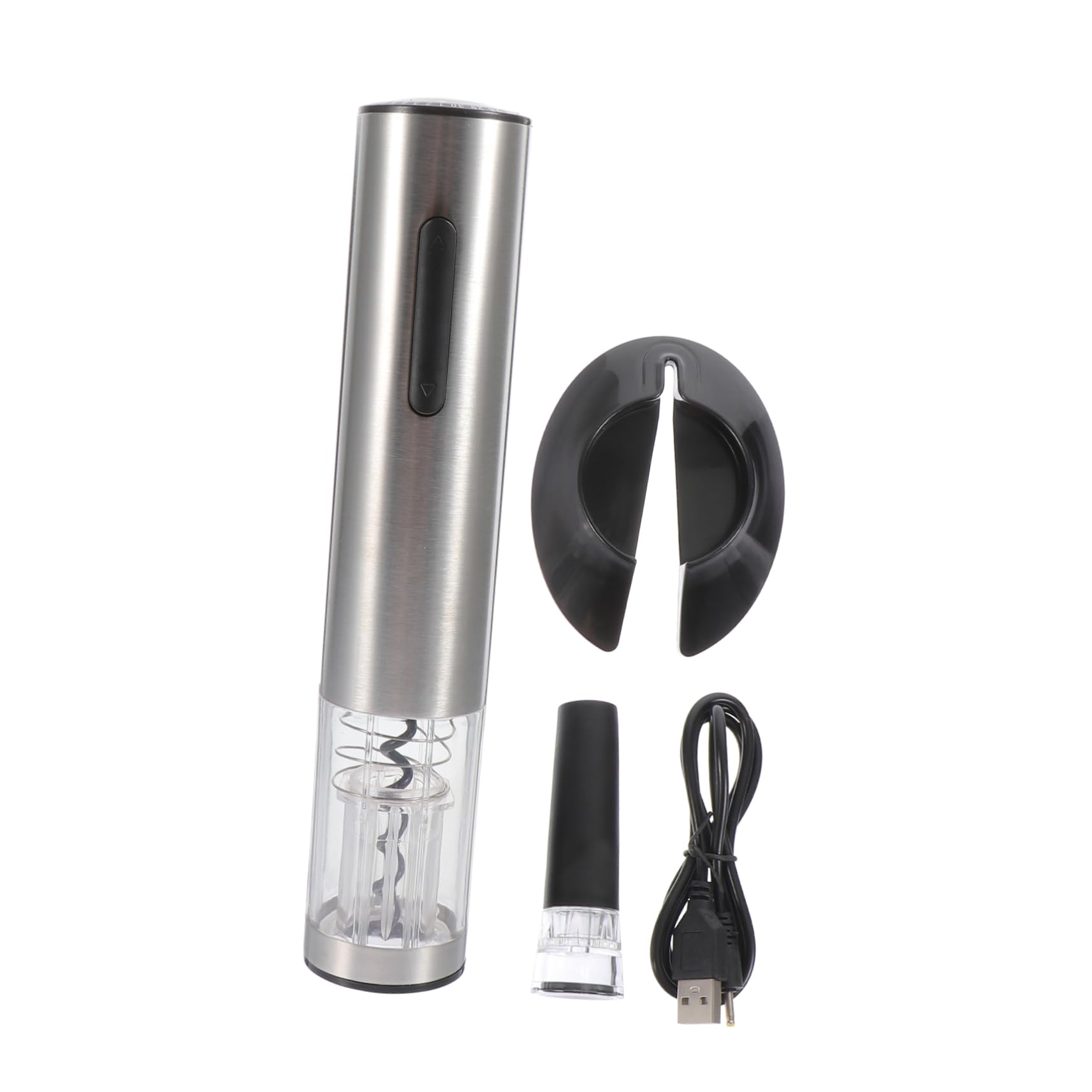 NAMOARLY 1Set Automatic Electric Wine Bottle Opener with Charging Base Practical Corkscrew Tool for Effortless Wine Opening Includes USB Cable for Wine Lovers Elegant Stainless