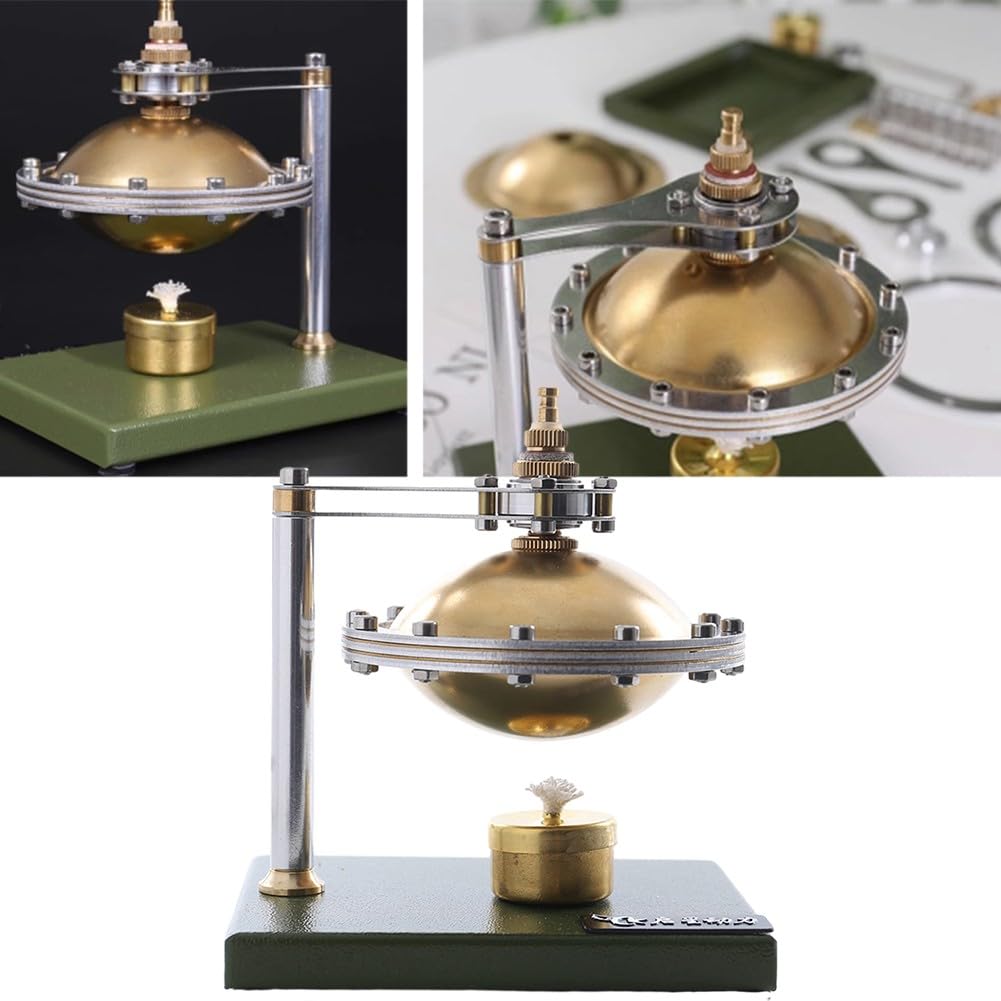 Metalowy latający spodek, zasilany parą, zestaw DIY do eksperymentów naukowych i nauki fizyki, niezmontowany model z zasilaniem paliwem etanolowym - 11,9 x 8,9 x 13 cm