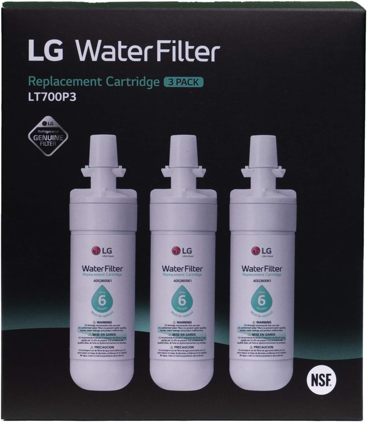Tесh Dеаlѕ 🔥 LG LT700P LT700P3 Refrigerator Water Filter, 3 Count (Pack of 1), White