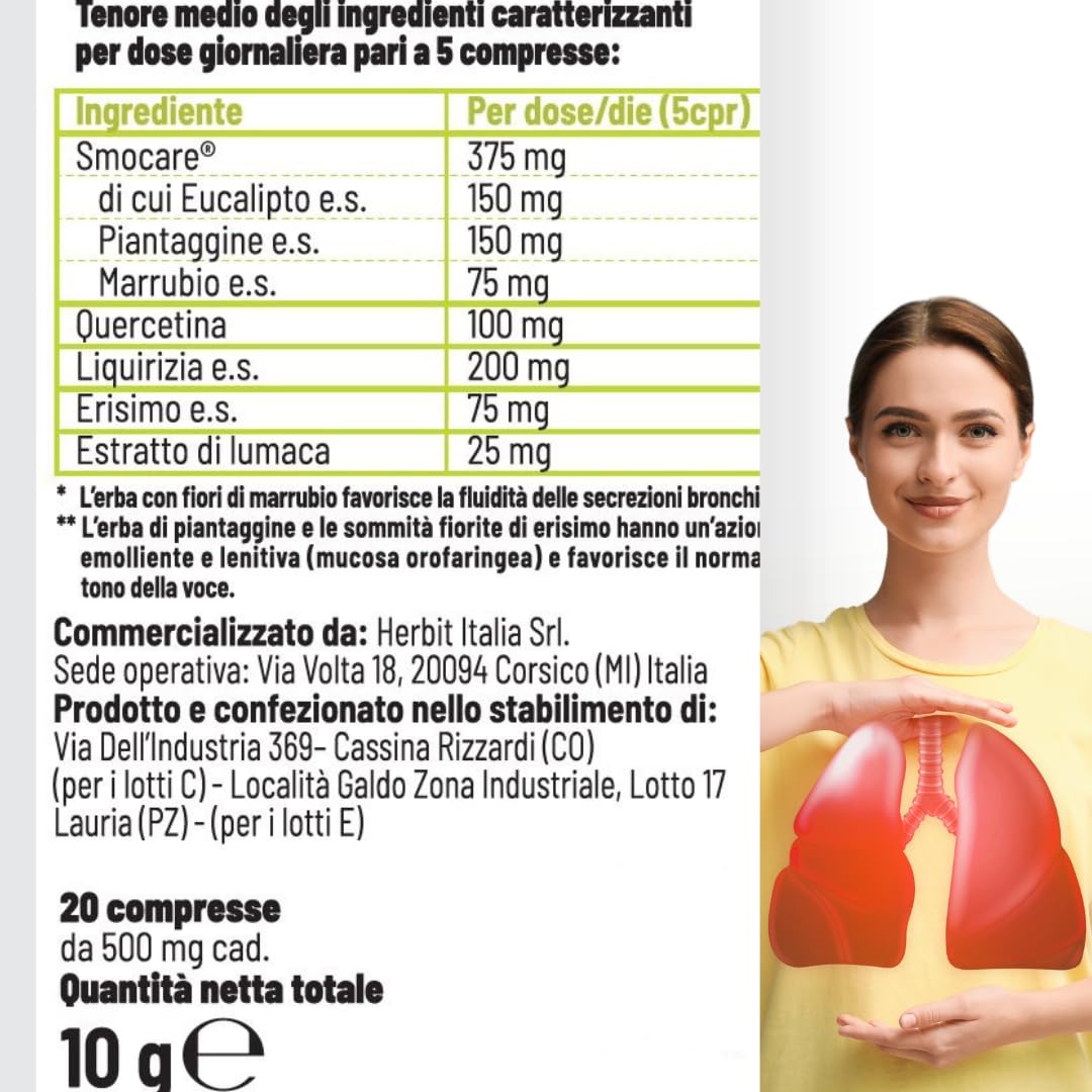 Smocare per tosse cronica 20 compresse masticabili con Quercetina - confezione da 2