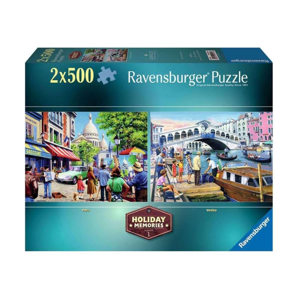 RavensburgerPuzzle 12001272 - Holiday Memories - 2 Puzzles for Adults - Puzzle Set with 2 x 500 Pieces