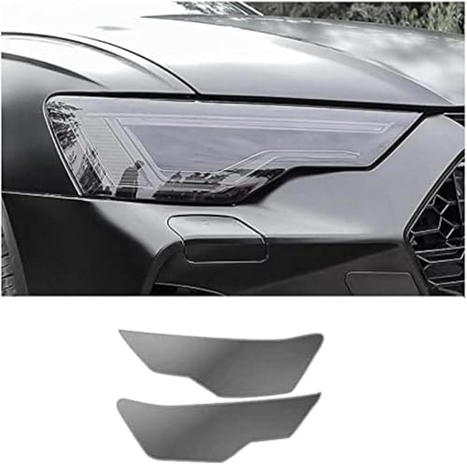 SamLng Car Front Light Film for Audi A6 2019 2020 2021 Car Headlight Protective Film Front Light Transparent Blackened TPU Sticker Car Accessories Car Headlight Protective Film