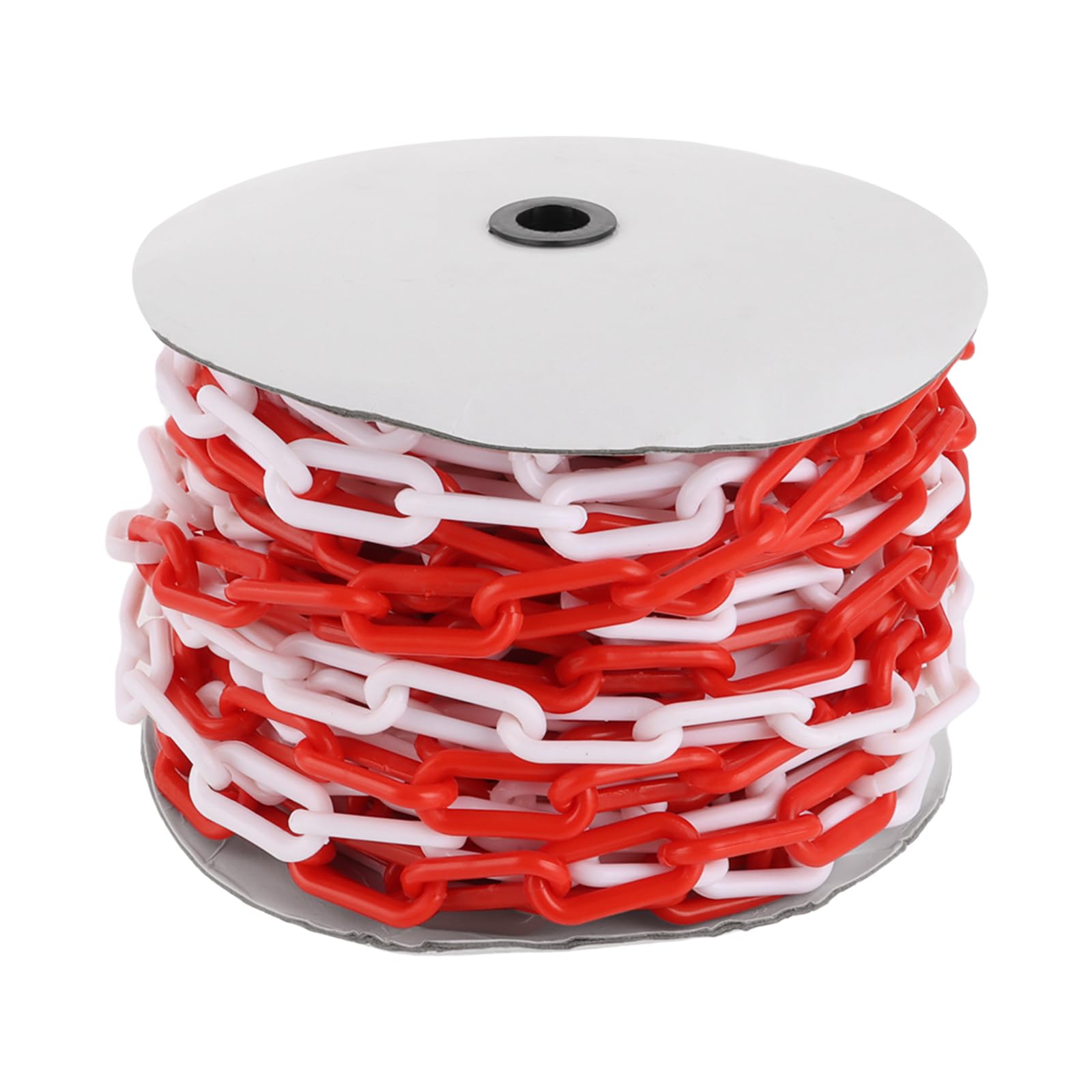 DAJAVE Chaîne de signalisation 25 m, en plastique, 8 mm, bicolore, en plastique, pour bloquer les surfaces, barrière de parking