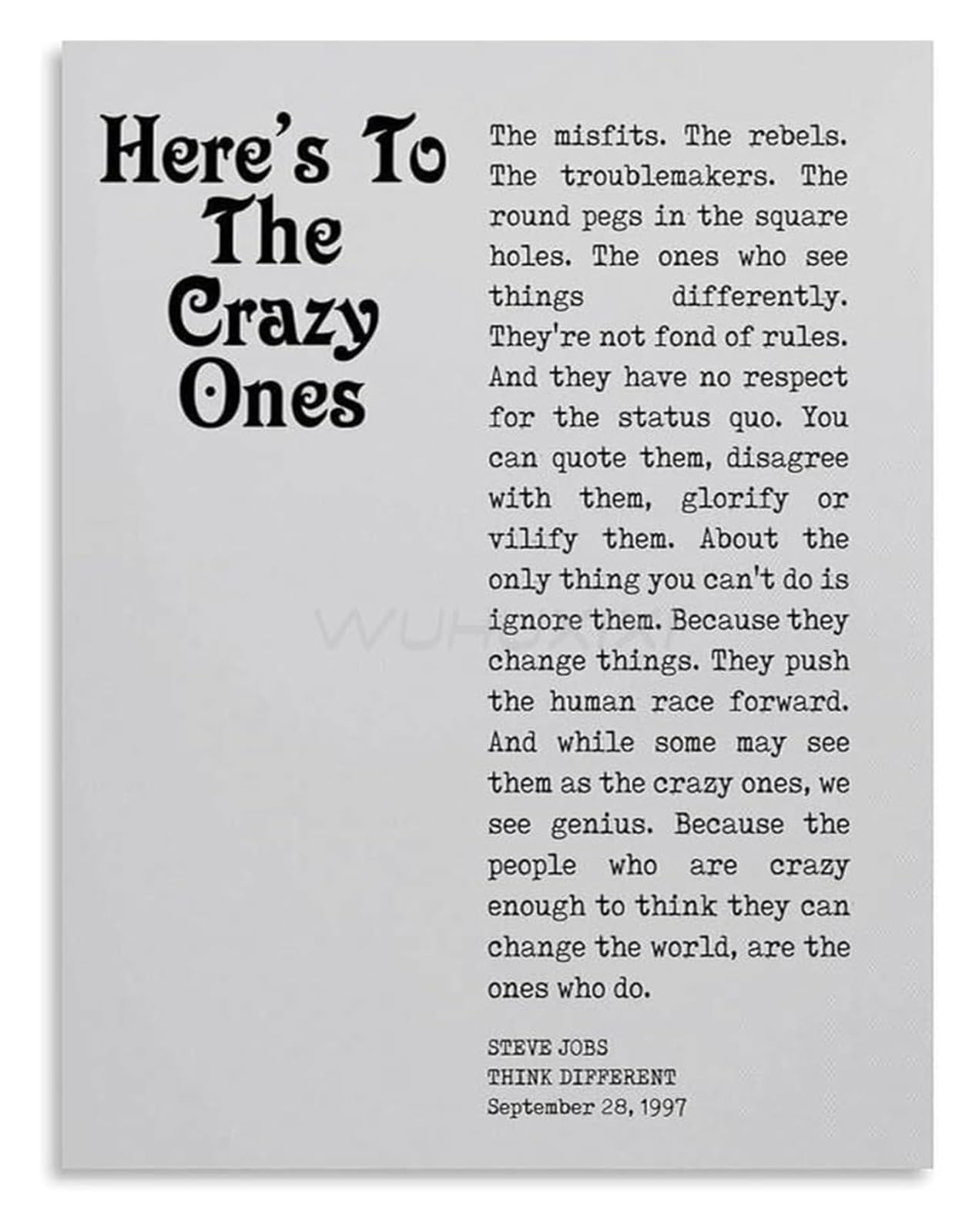 ZDVHOMCB Inspirational Quotes Canvas Print Wall-Art Poster for Living Room Bedroom Home Decor Motivational Sayings Unframed,16x24inch(40x60cm)