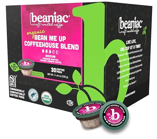 Miniatura 13 de beaniac Cápsulas de café orgánico completo en tostado francés, tostado oscuro, cápsulas de café compostables K Cup, café arábica orgánico