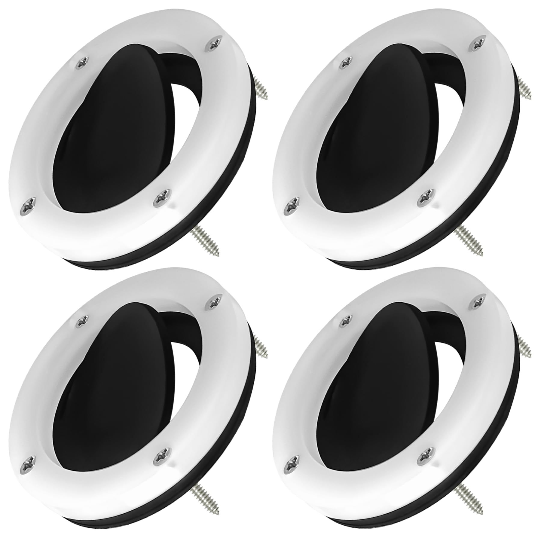 4Pack 3876-3 Boat Self-Bailing Cockpit Mounted Scupper Valve Kit 2-7/8 inch